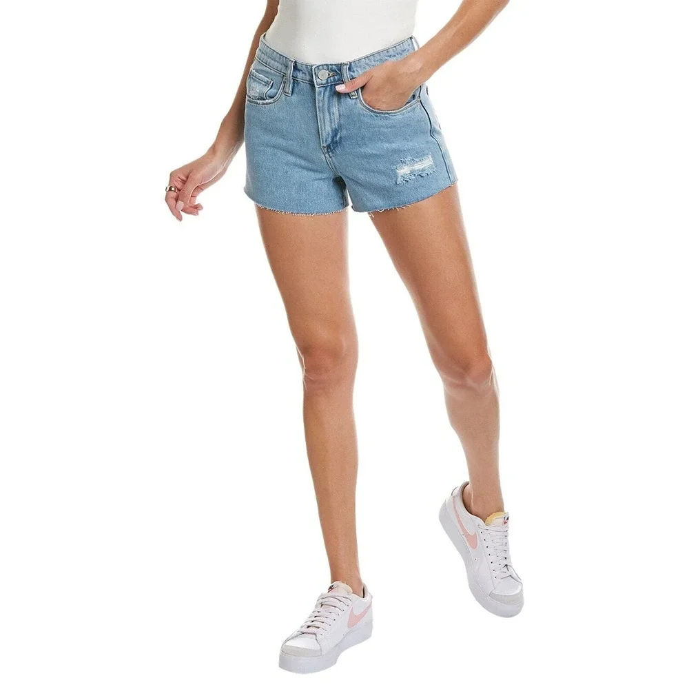Blank‎ NYC The Barrow Vintage High-Rise Denim Shorts Size 31 Distressed Anthro